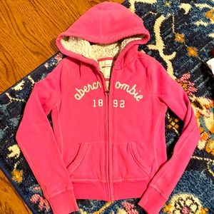 Abercrombie Kids Pink Sherpa Hoodie